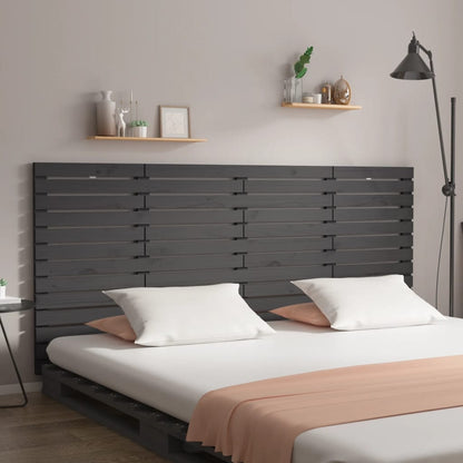 Wall Headboard Grey 166x3x91.5 cm Solid Wood Pine