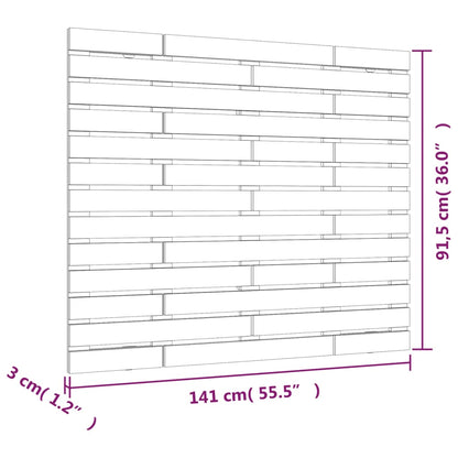 Wall Headboard White 141x3x91.5 cm Solid Wood Pine