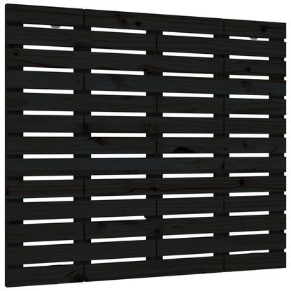 Wall Headboard Black 141x3x91.5 cm Solid Wood Pine