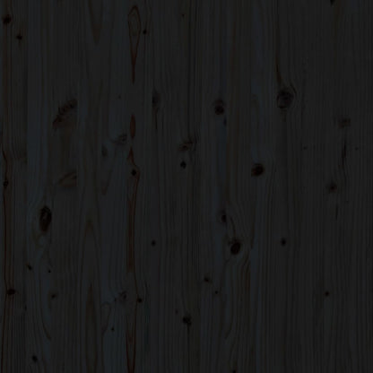Wall Headboard Black 141x3x91.5 cm Solid Wood Pine