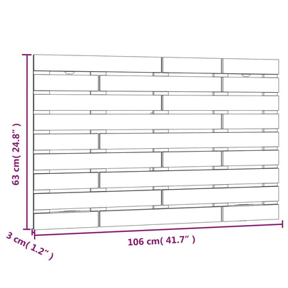 Wall Headboard White 106x3x63 cm Solid Wood Pine