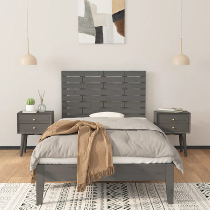 Wall Headboard Grey 106x3x63 cm Solid Wood Pine