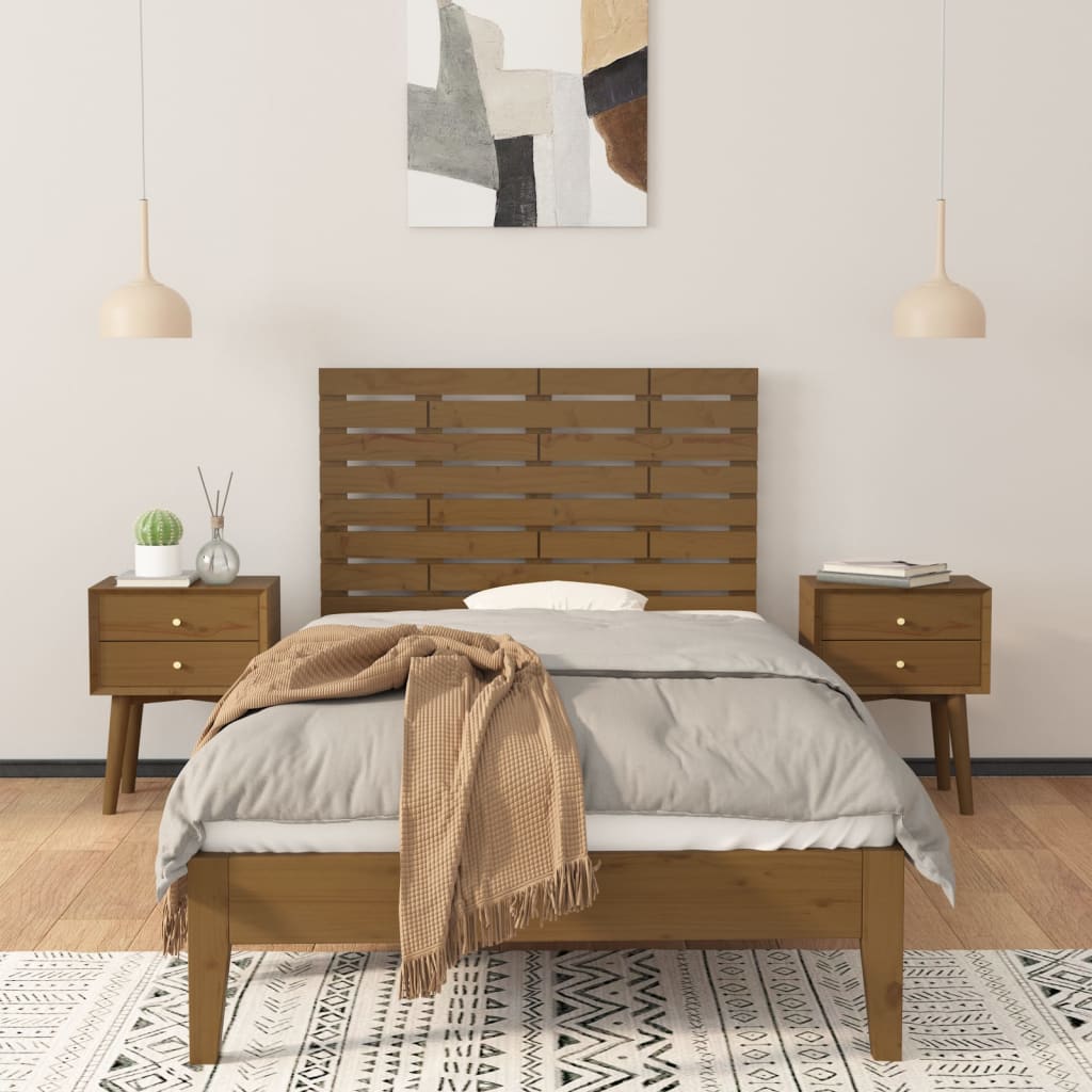 Wall Headboard Honey Brown 106x3x63 cm Solid Wood Pine