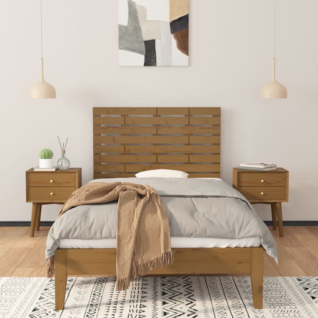 Wall Headboard Honey Brown 96x3x63 cm Solid Wood Pine