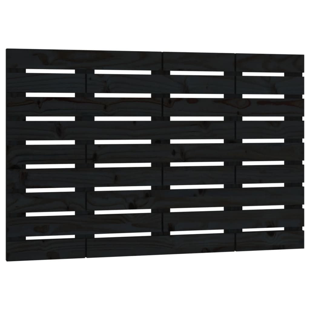 Wall Headboard Black 96x3x63 cm Solid Wood Pine