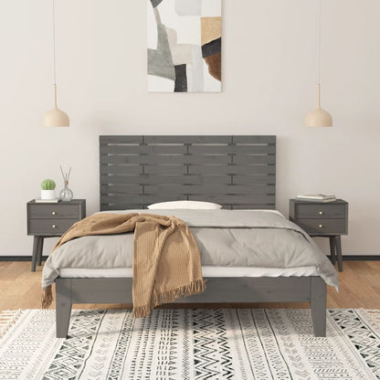 Wall Headboard Grey 126x3x63 cm Solid Wood Pine