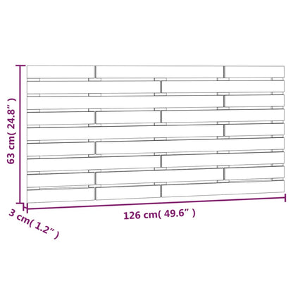Wall Headboard Grey 126x3x63 cm Solid Wood Pine