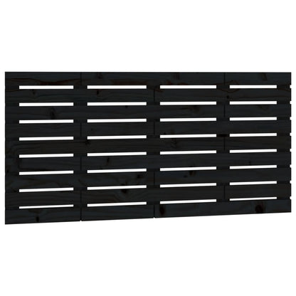 Wall Headboard Black 126x3x63 cm Solid Wood Pine