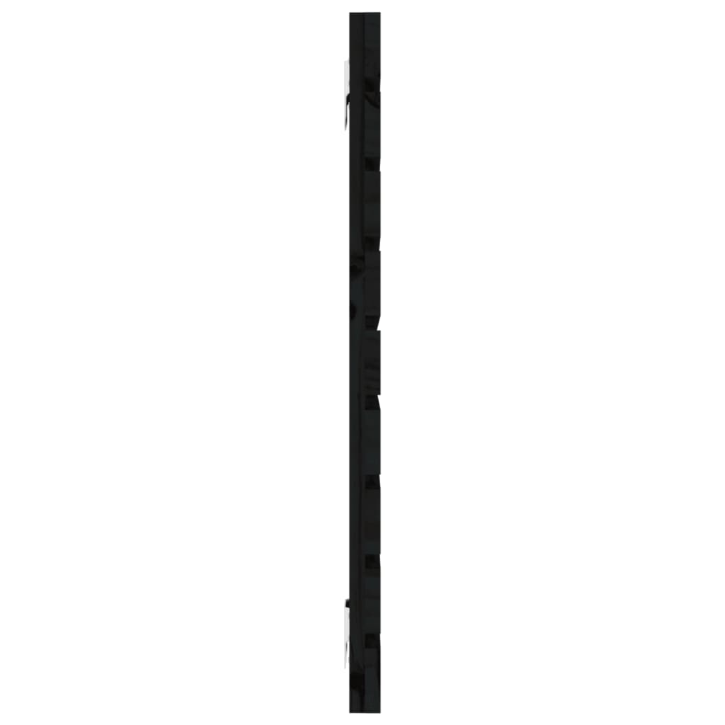 Wall Headboard Black 126x3x63 cm Solid Wood Pine