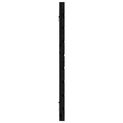 Wall Headboard Black 126x3x63 cm Solid Wood Pine