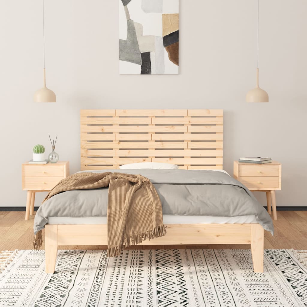 Wall Headboard 146x3x63 cm Solid Wood Pine