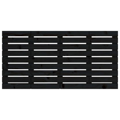 Wall Headboard Black 146x3x63 cm Solid Wood Pine