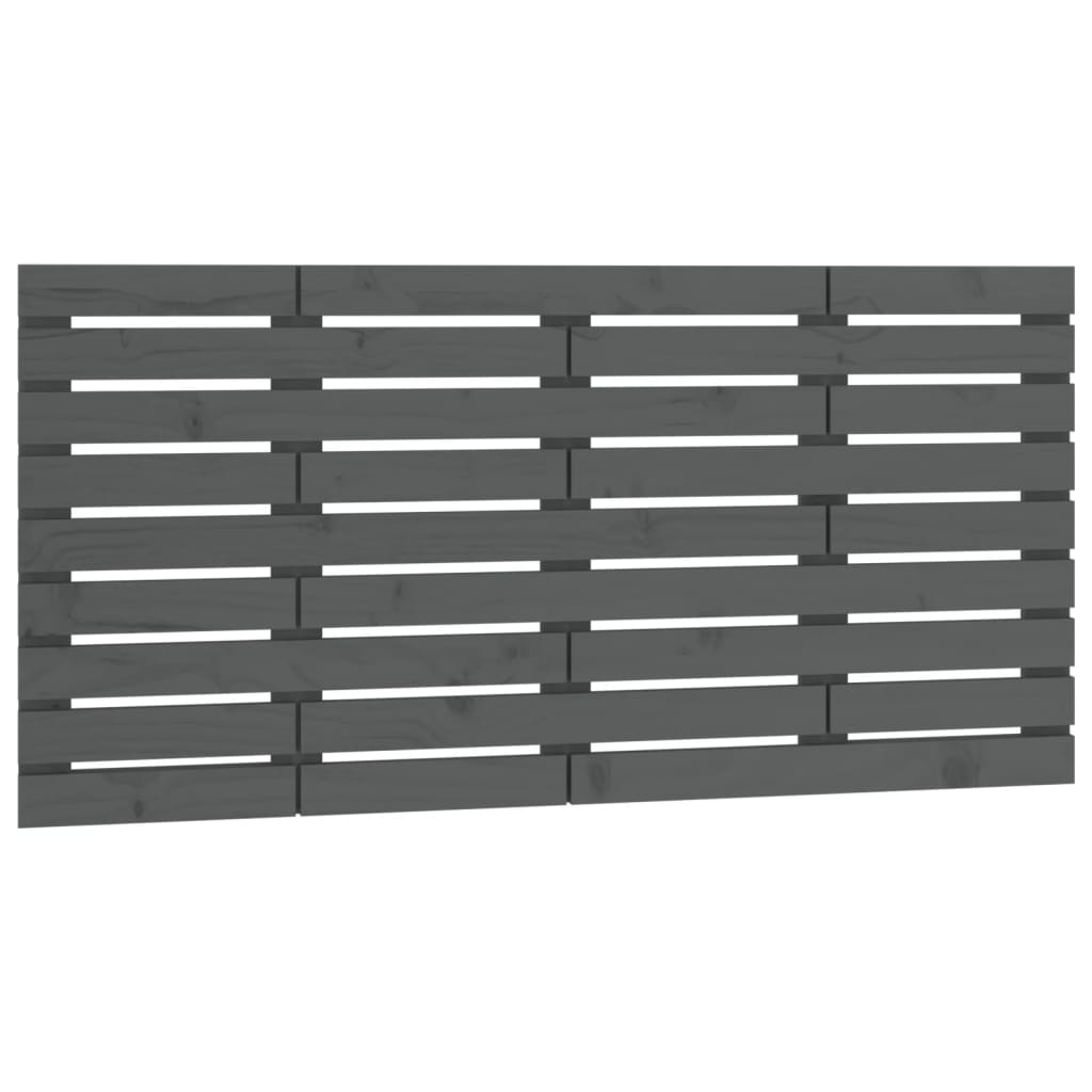 Wall Headboard Grey 156x3x63 cm Solid Wood Pine