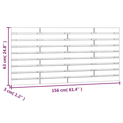 Wall Headboard Grey 156x3x63 cm Solid Wood Pine