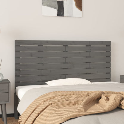 Wall Headboard Grey 156x3x63 cm Solid Wood Pine