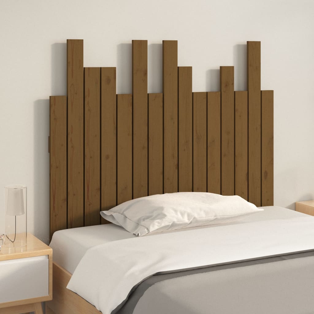 Wall Headboard Honey Brown 95.5x3x80 cm Solid Wood Pine