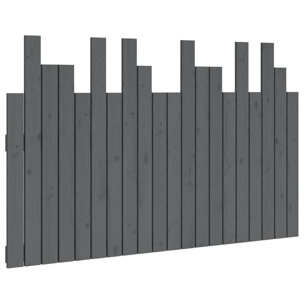 Wall Headboard Grey 127.5x3x80 cm Solid Wood Pine