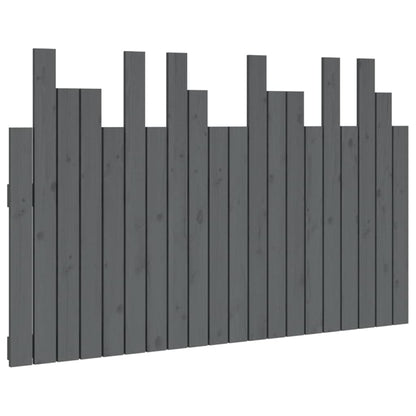 Wall Headboard Grey 127.5x3x80 cm Solid Wood Pine