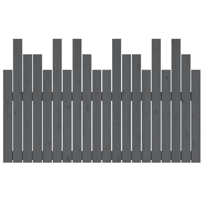 Wall Headboard Grey 127.5x3x80 cm Solid Wood Pine