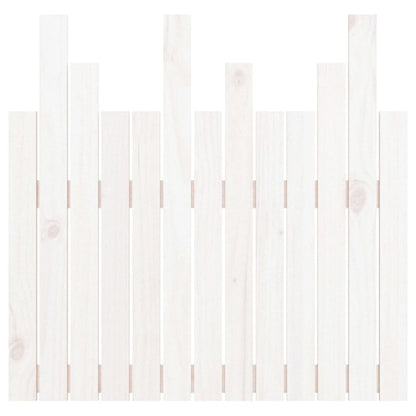 Wall Headboard White 82.5x3x80 cm Solid Wood Pine