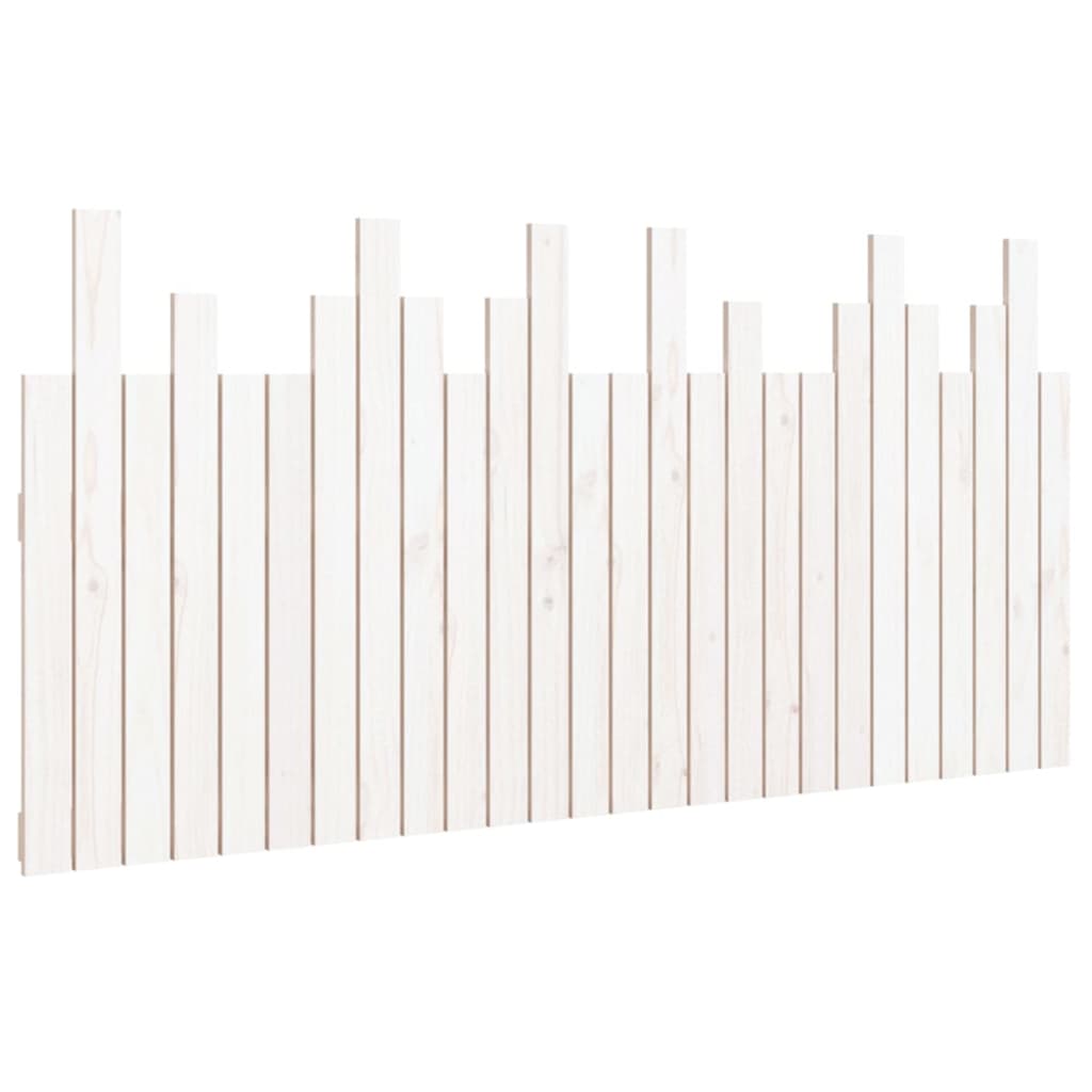 Wall Headboard White 166x3x80 cm Solid Wood Pine