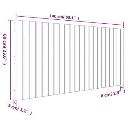 Wall Headboard 140x3x60 cm Solid Wood Pine