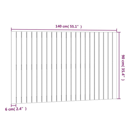 Wall Headboard White 140x3x90 cm Solid Wood Pine