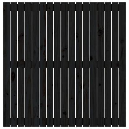 Wall Headboard Black 108x3x110 cm Solid Wood Pine