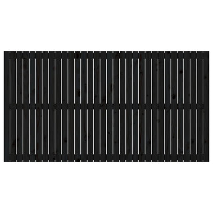 Wall Headboard Black 204x3x110 cm Solid Wood Pine