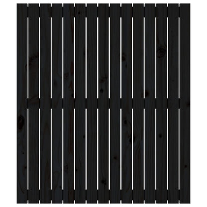 Wall Headboard Black 95.5x3x110 cm Solid Wood Pine