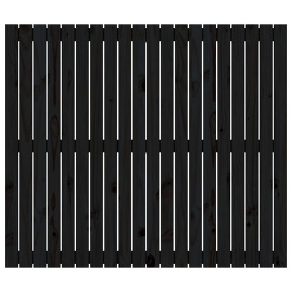 Wall Headboard Black 127.5x3x110 cm Solid Wood Pine