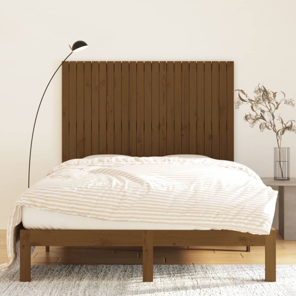 Wall Headboard Honey Brown 146.5x3x110 cm Solid Wood Pine