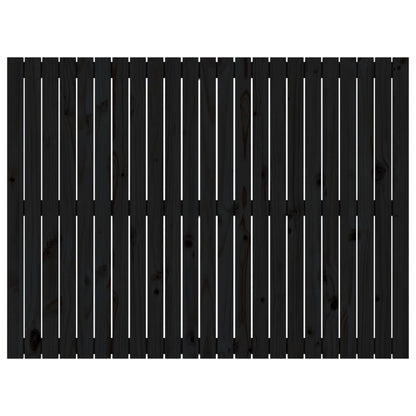 Wall Headboard Black 146.5x3x110 cm Solid Wood Pine