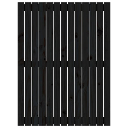 Wall Headboard Black 82.5x3x110 cm Solid Wood Pine
