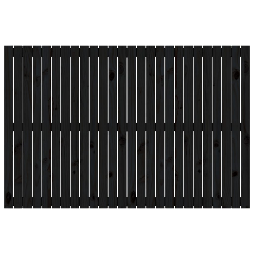 Wall Headboard Black 166x3x110 cm Solid Wood Pine