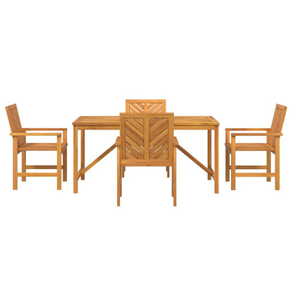 Garden Dining Set 5 pcs Brown Solid Acacia Wood
