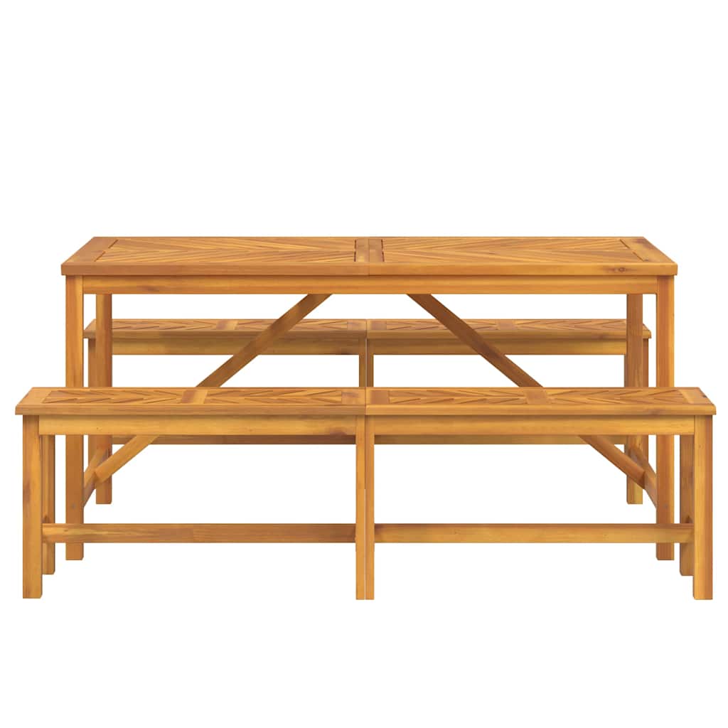 Garden Dining Set 3 pcs Brown Solid Acacia Wood