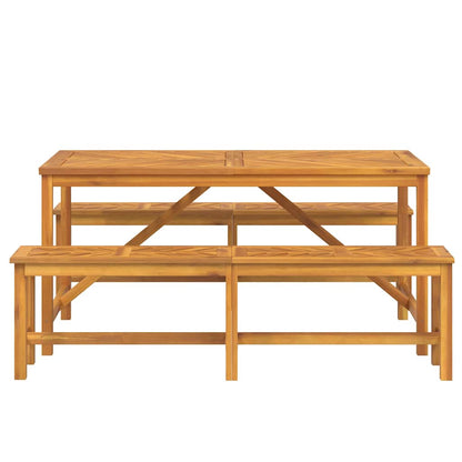 Garden Dining Set 3 pcs Brown Solid Acacia Wood
