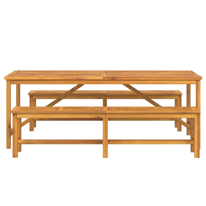 Garden Dining Set 3 pcs Brown Solid Acacia Wood