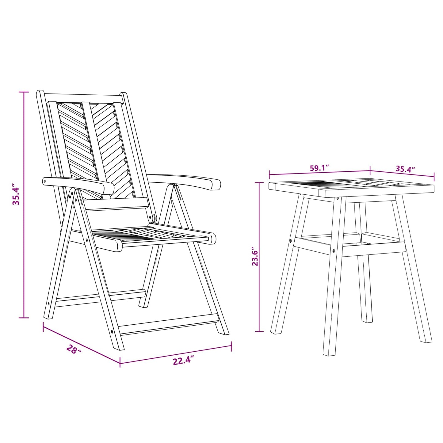 Garden Dining Set 3 pcs Brown Solid Acacia Wood