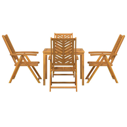 Garden Dining Set 5 pcs Brown Solid Acacia Wood