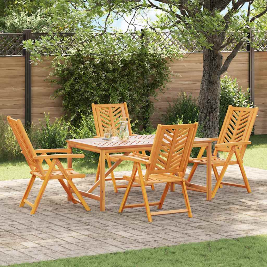 Garden Dining Set 5 pcs Brown Solid Acacia Wood