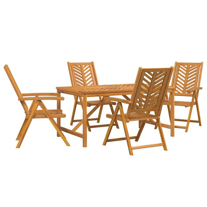 Garden Dining Set 5 pcs Brown Solid Acacia Wood