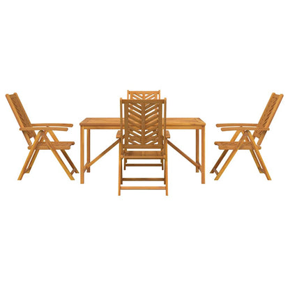 Garden Dining Set 5 pcs Brown Solid Acacia Wood