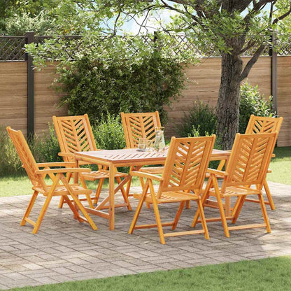 Garden Dining Set 7 pcs Brown Solid Acacia Wood