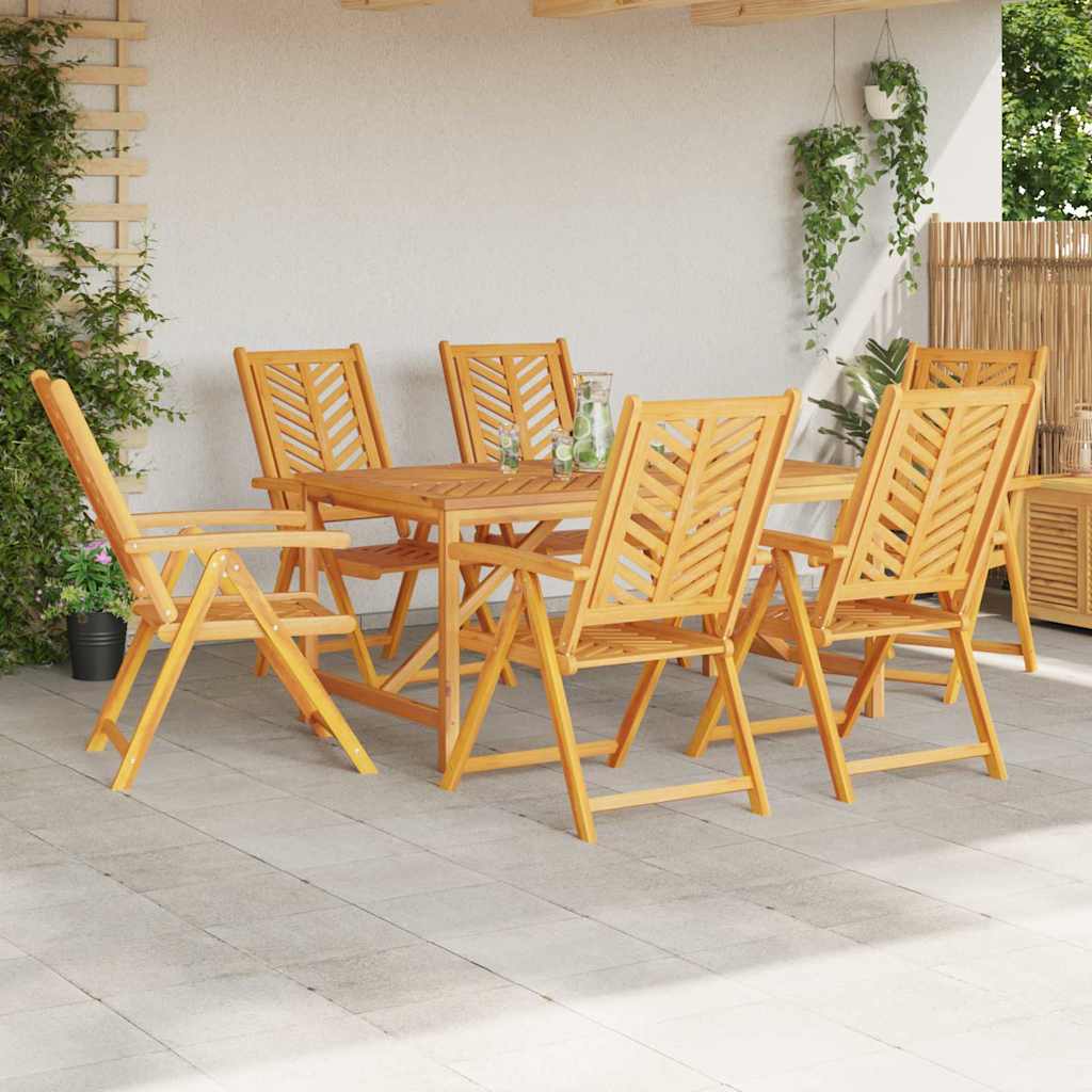 Garden Dining Set 7 pcs Brown Solid Acacia Wood