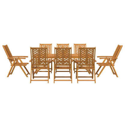 Garden Dining Set 9 pcs Brown Solid Acacia Wood