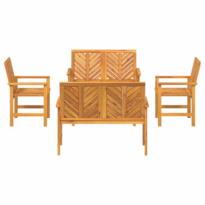 Garden Lounge Set 5 pcs Brown Solid Acacia Wood