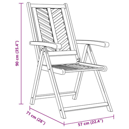 Garden Chair 4 pcs Brown 57 x 72 x 109 cm Solid Acacia Wood