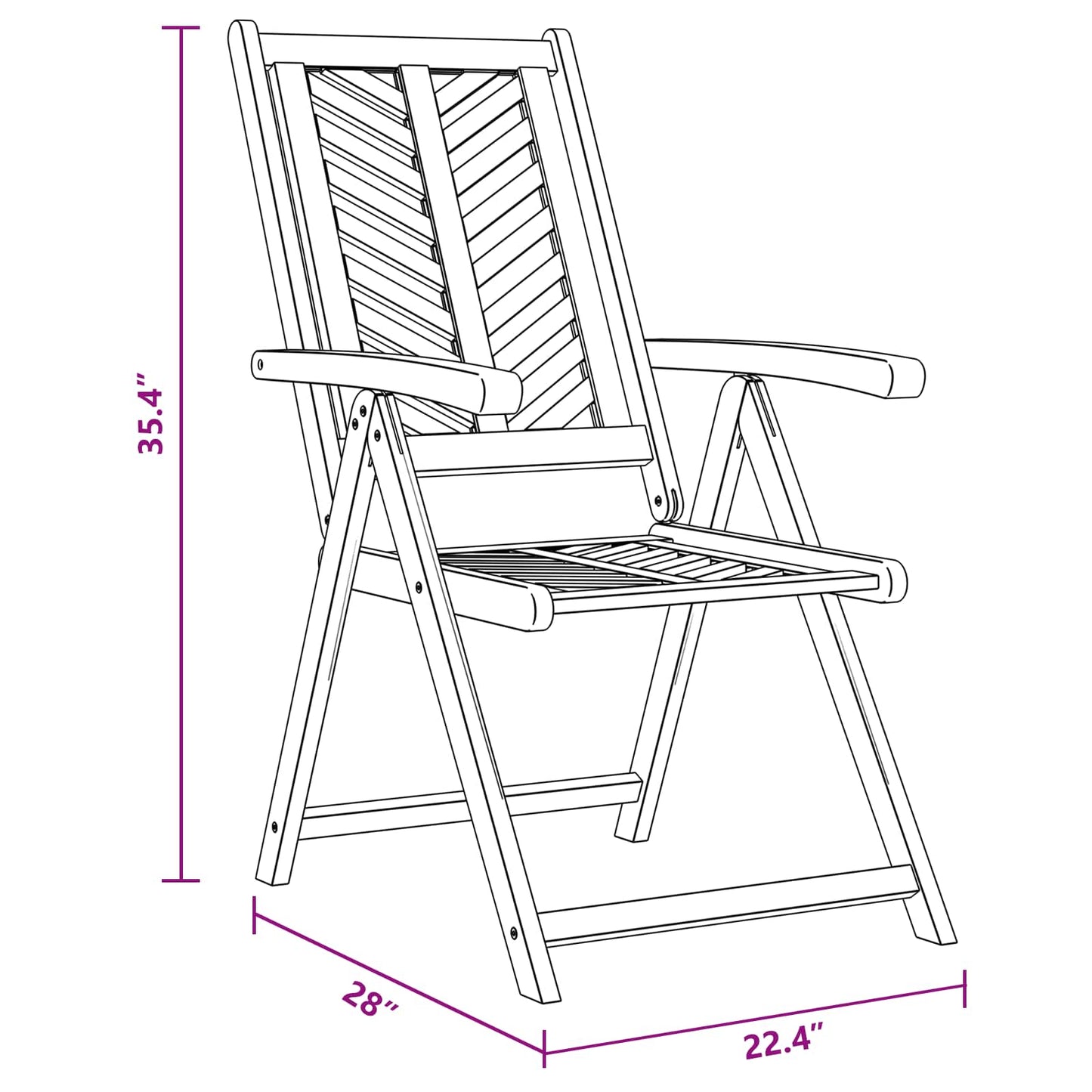 Garden Chair 4 pcs Brown Solid Acacia Wood